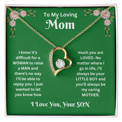 Forever Love Necklace - son to Mom green