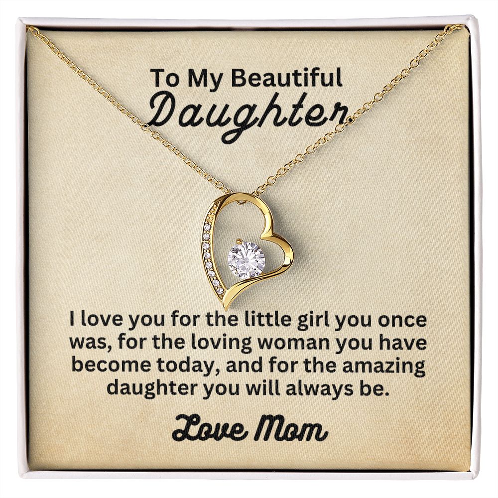 My Beautiful Daughter from Mom | Forever Love Necklace
