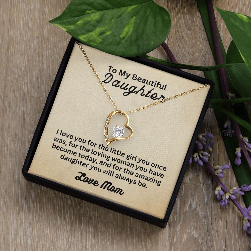 My Beautiful Daughter from Mom | Forever Love Necklace