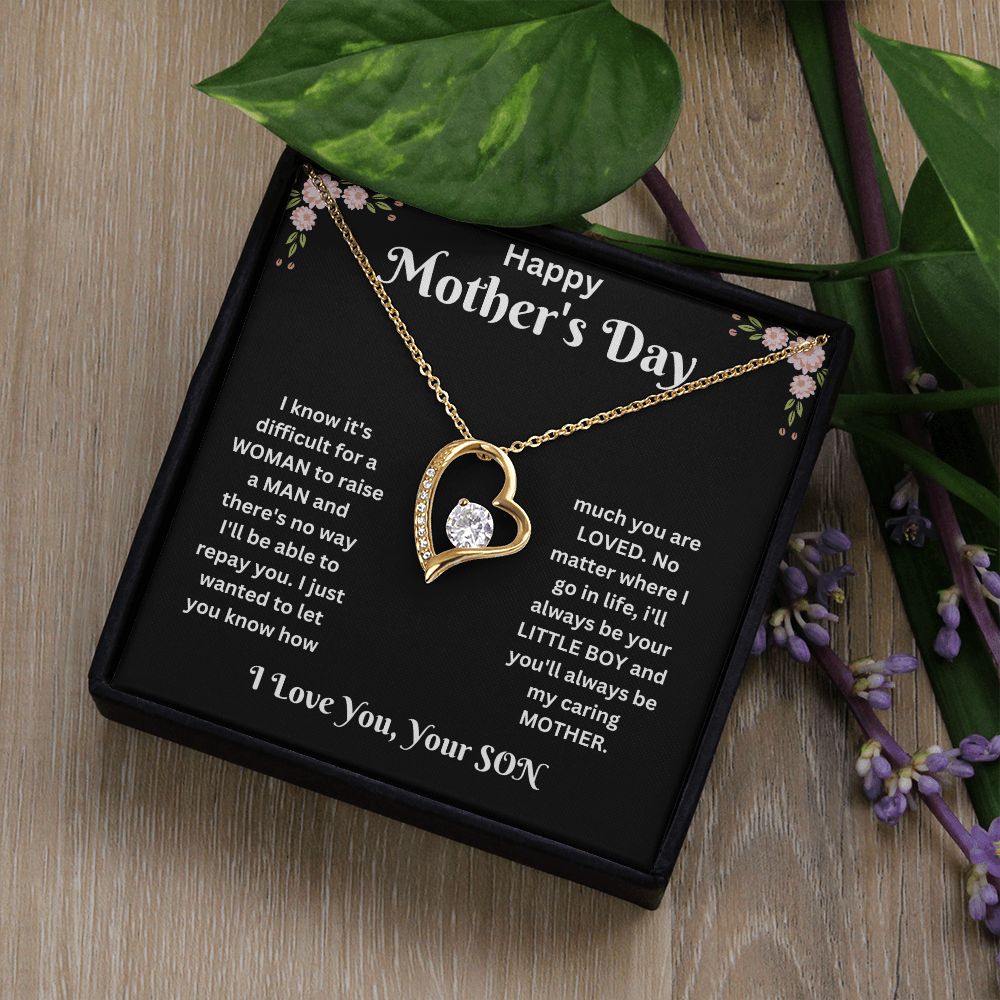 Forever Love Necklace - son to Mom black