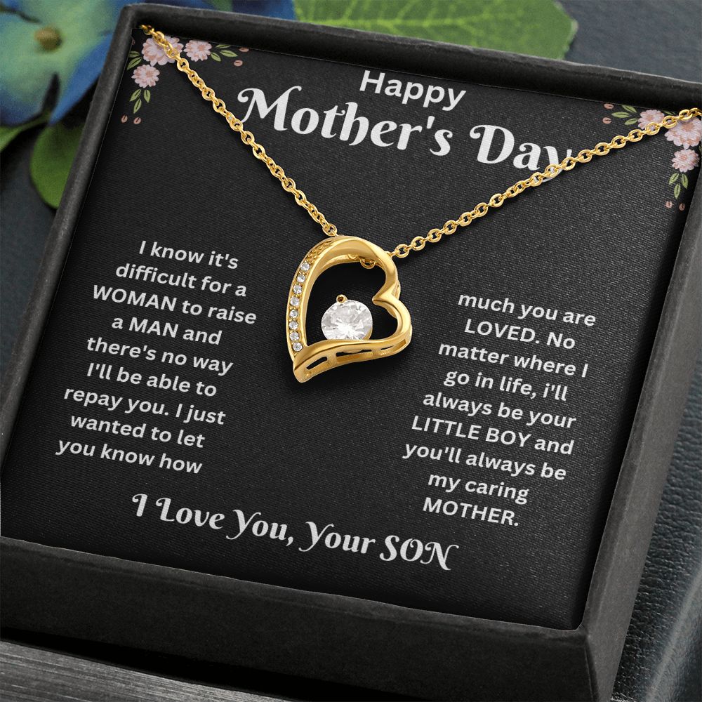 Forever Love Necklace - son to Mom black