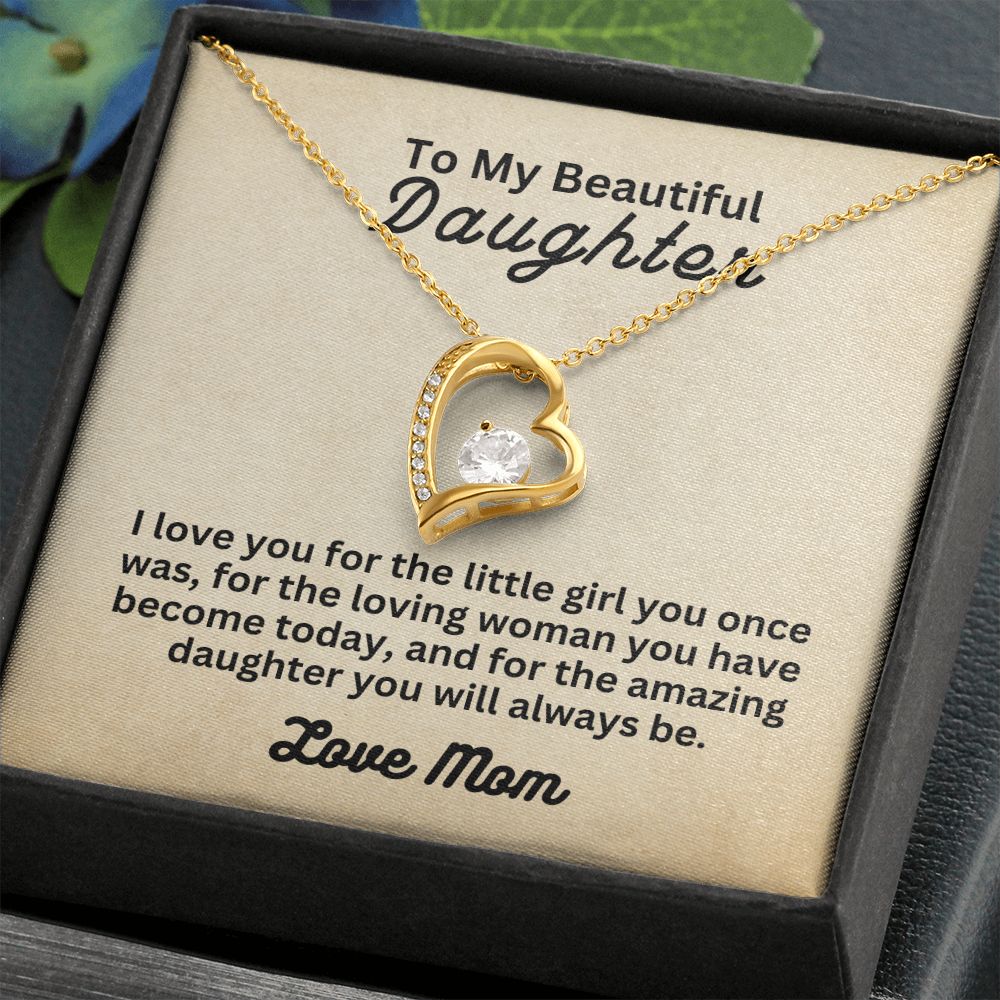 My Beautiful Daughter from Mom | Forever Love Necklace