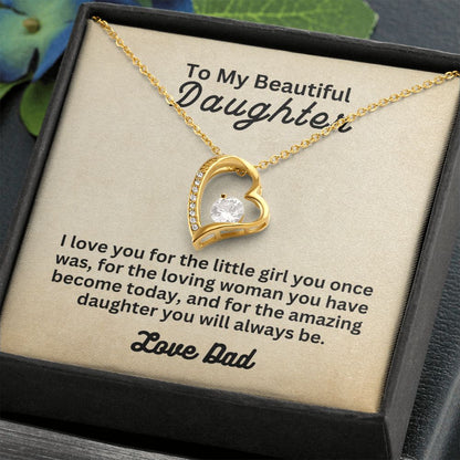 My Beautiful Daughter from Dad | Forever Love Necklace